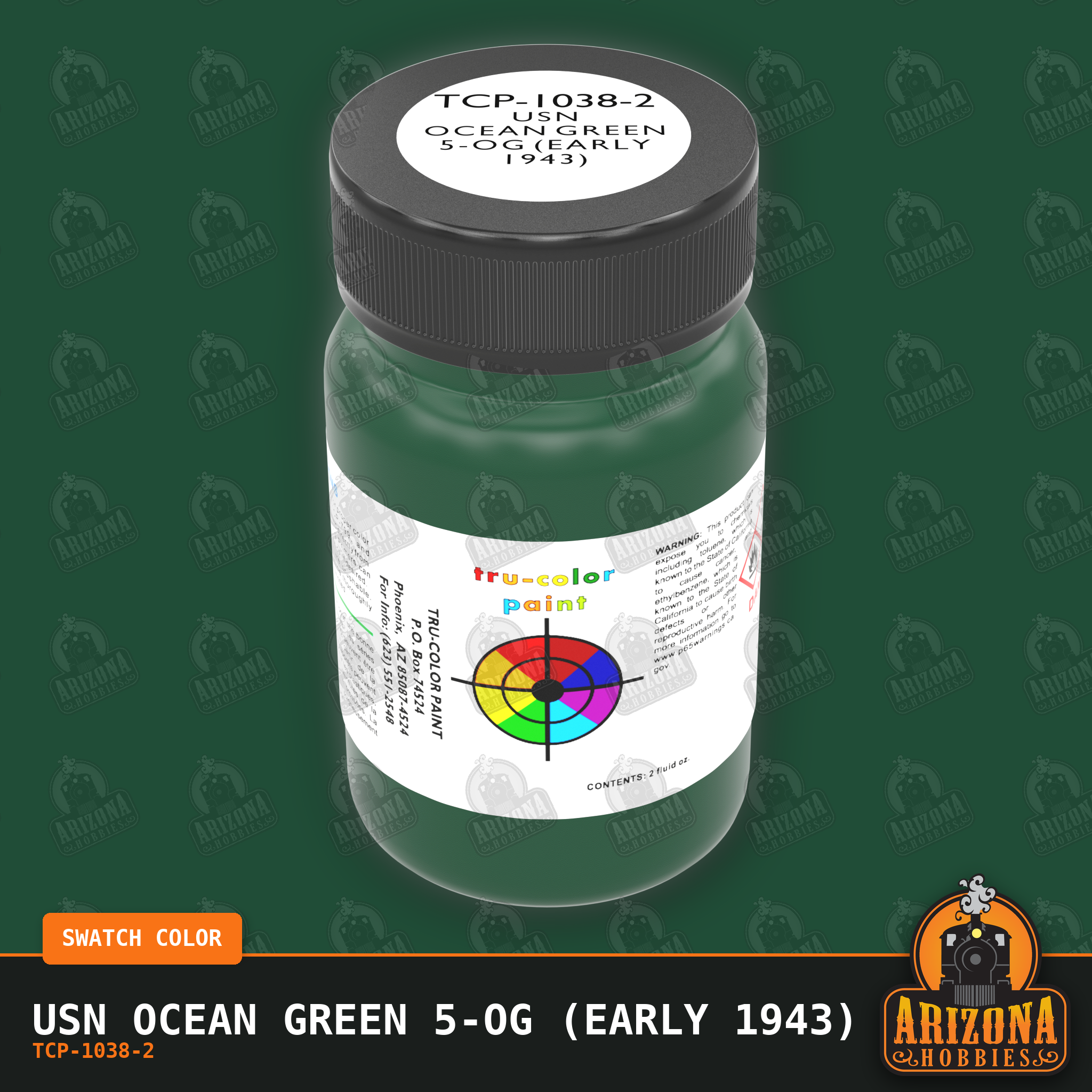 U.S. Navy OCEAN GREEN 5-OG (early 1943) 2-oz bottle (Air-brush) Tru-Color Paint SPECIAL ORDER ONLY