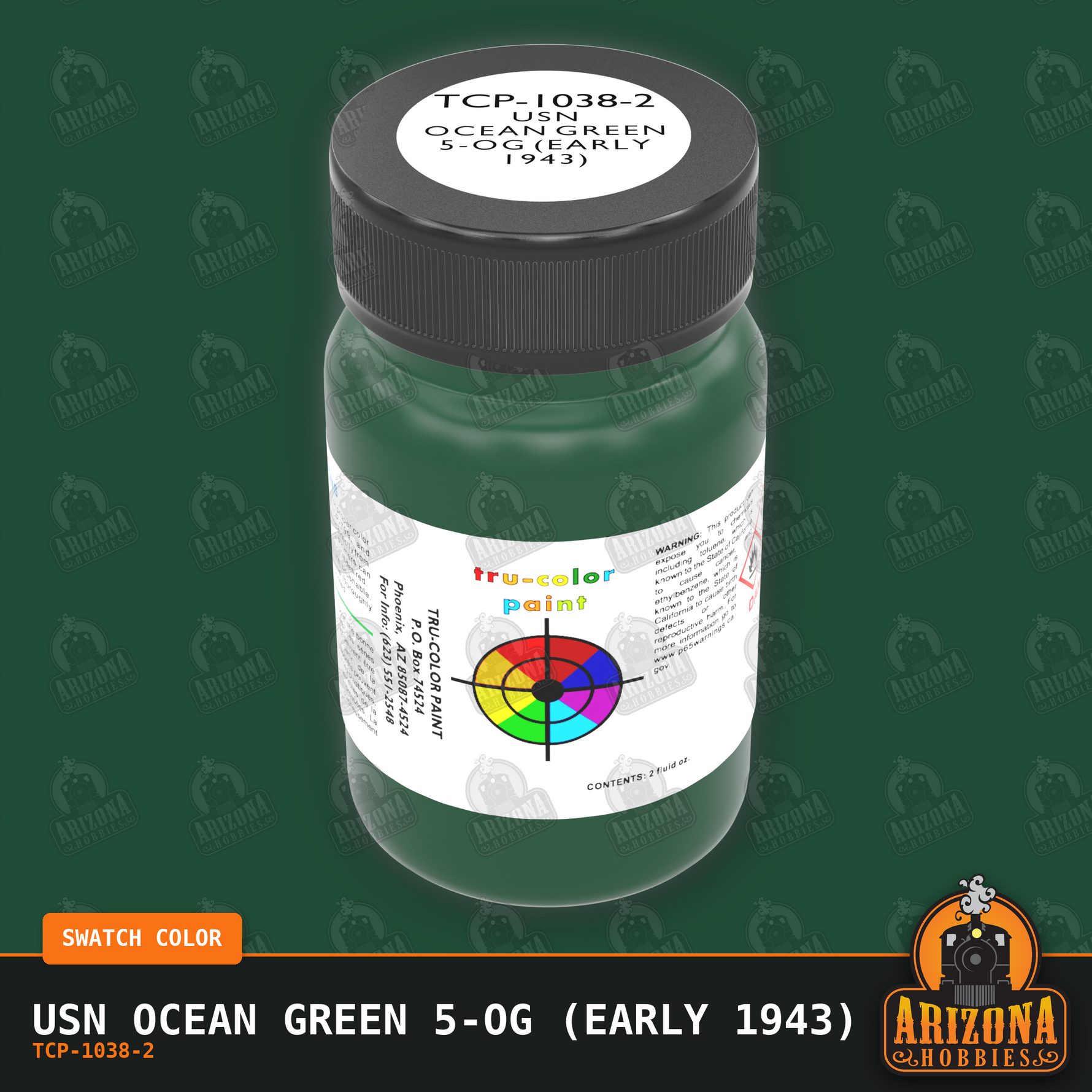 U.S. Navy OCEAN GREEN 5-OG (early 1943) 2-oz bottle (Air-brush) Tru-Color Paint SPECIAL ORDER ONLY