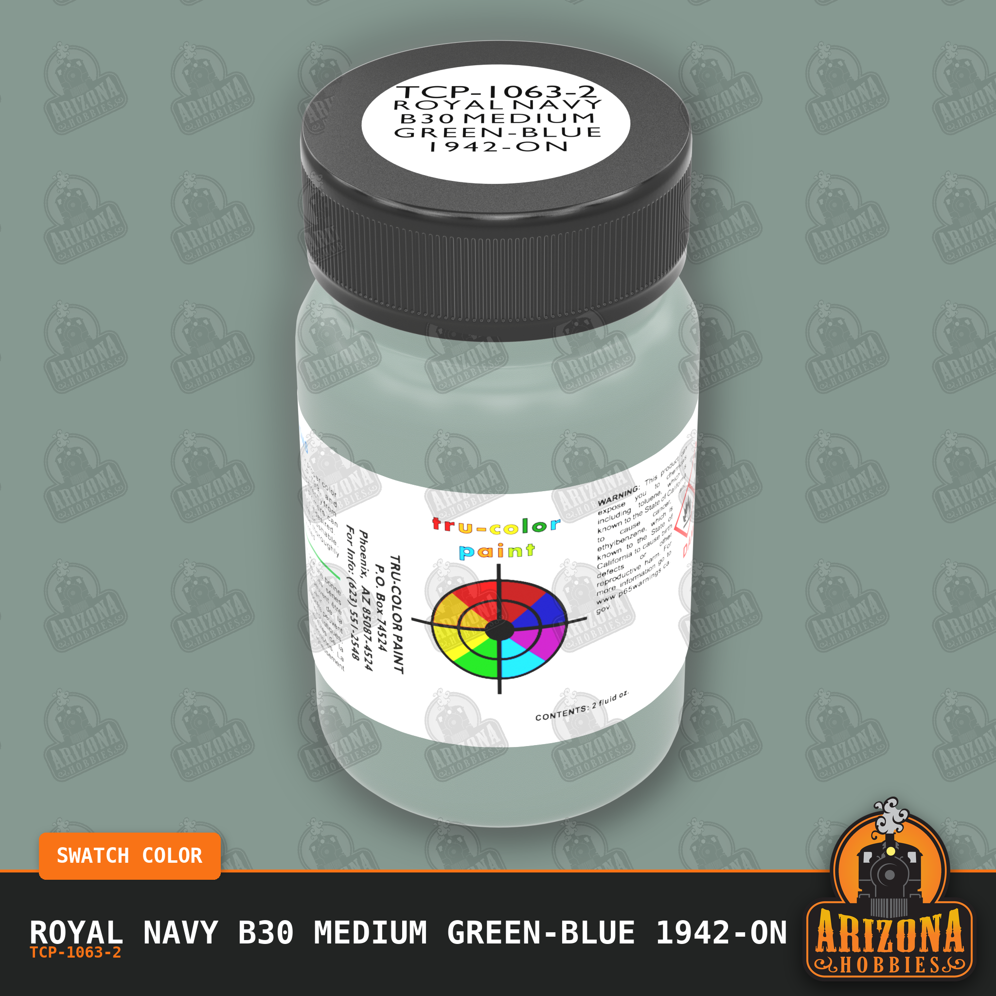 Royal Navy B30 MEDIUM GREEN-BLUE 1942-on 2-oz bottle (Air-brush) Tru-Color Paint SPECIAL ORDER ONLY