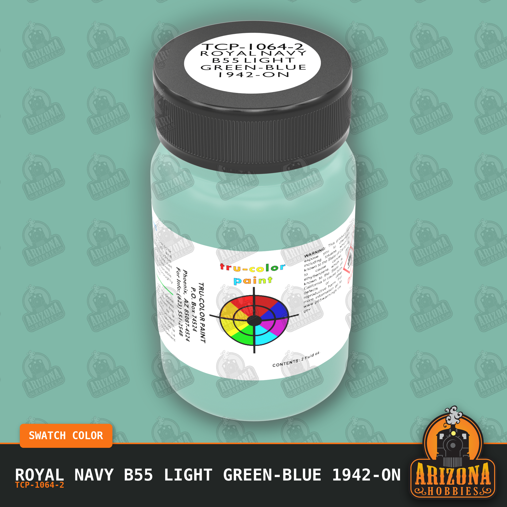Royal Navy B55 LIGHT GREEN-BLUE 1942-on 2-oz bottle (Air-brush) Tru-Color Paint SPECIAL ORDER ONLY
