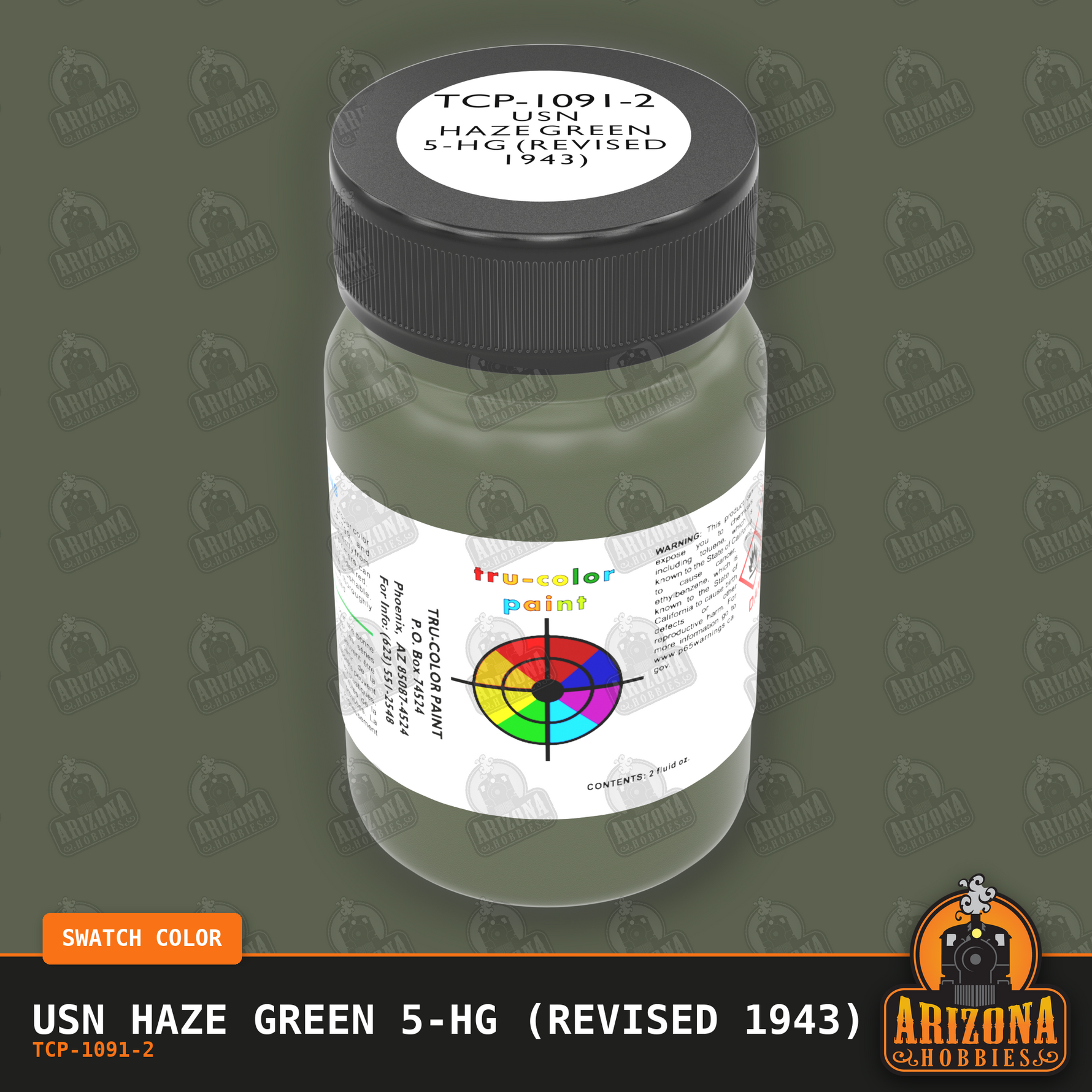 U.S. Navy HAZE GREEN 5-HG (revised 1943) 2-oz bottle (Air-brush) Tru-Color Paint SPECIAL ORDER ONLY