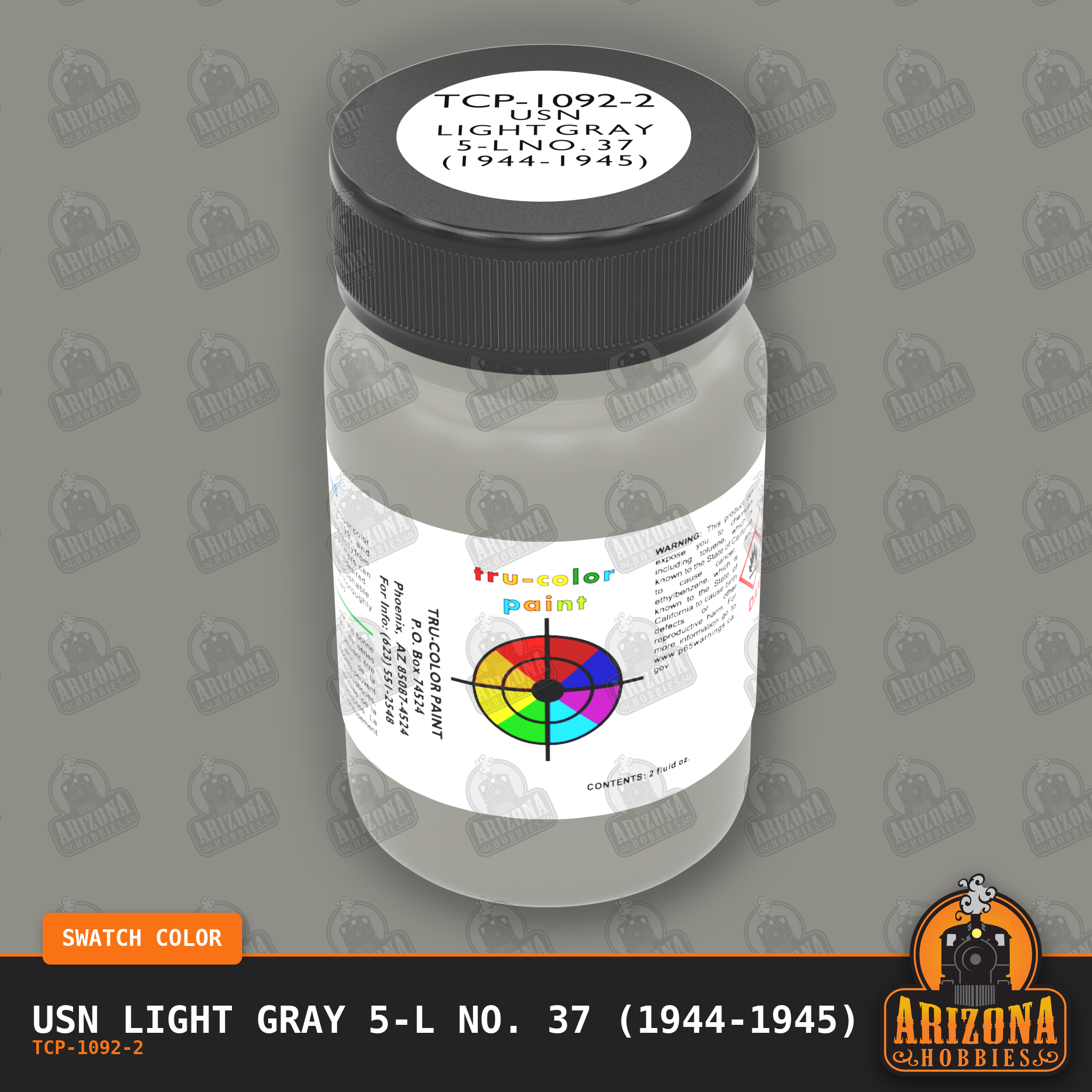 U.S. Navy LIGHT GRAY 5-L No. 37 (1944-1945) 2-oz bottle (Air-brush) Tru-Color Paint SPECIAL ORDER ONLY