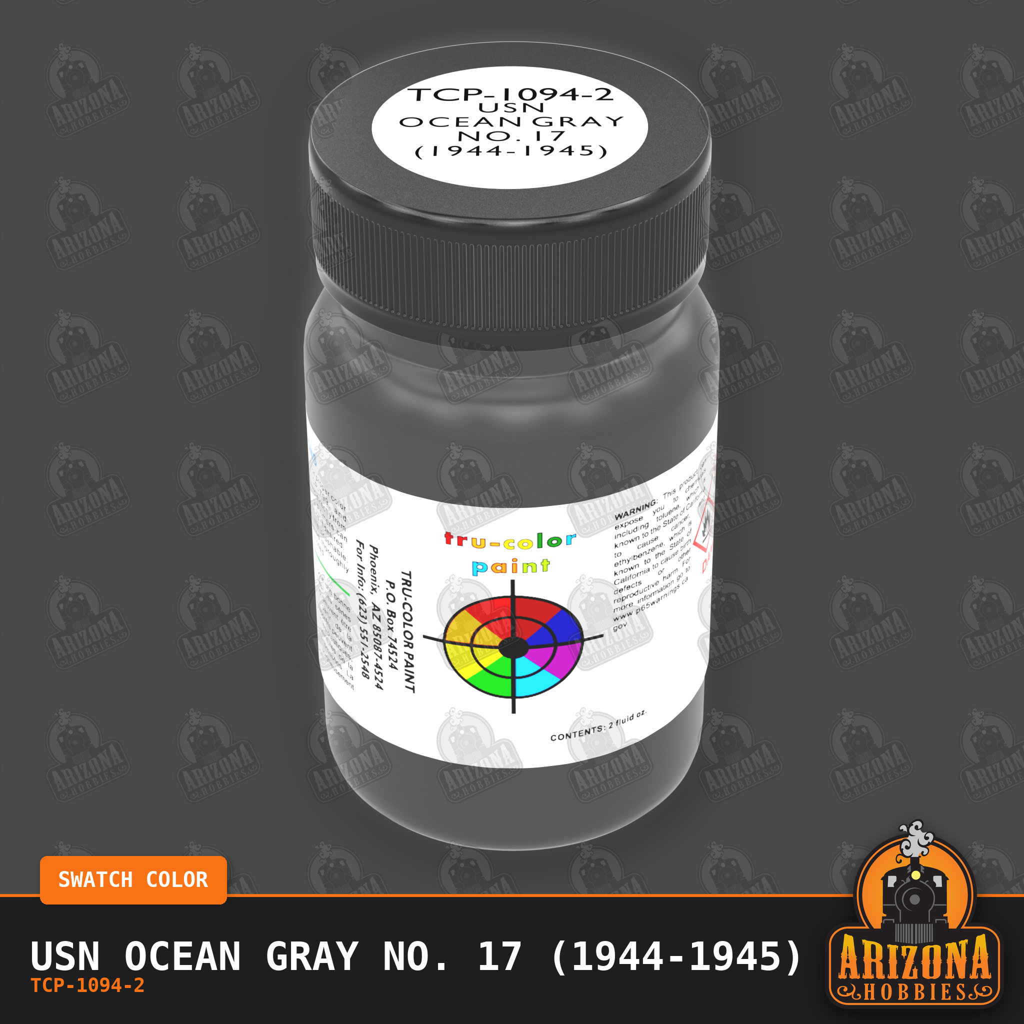 U.S. Navy OCEAN GRAY No. 17 (1944-1945) 2-oz bottle (Air-brush) Tru-Color Paint SPECIAL ORDER ONLY