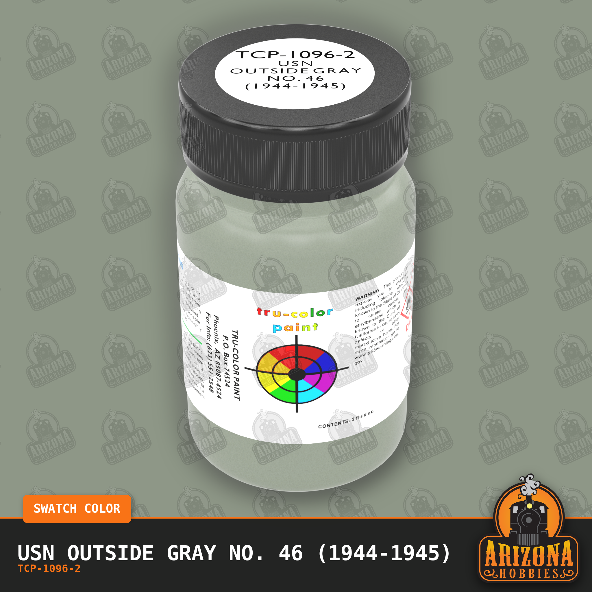 U.S. Navy OUTSIDE GRAY No. 46 (1944-1945) 2-oz bottle (Air-brush) Tru-Color Paint SPECIAL ORDER ONLY