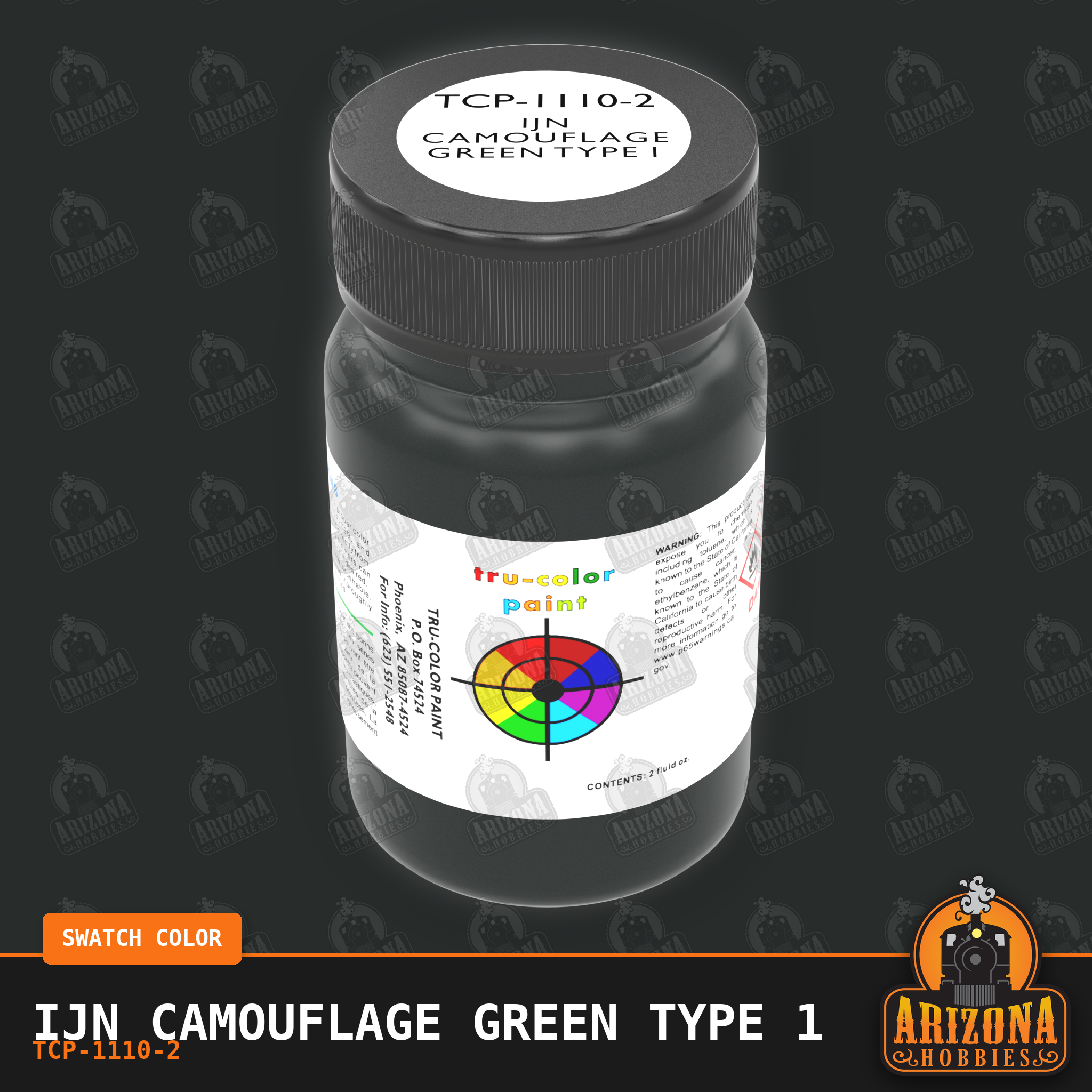 IJN CAMOUFLAGE GREEN TYPE 1 2-oz bottle (Air-brush) Tru-Color Paint SPECIAL ORDER ONLY