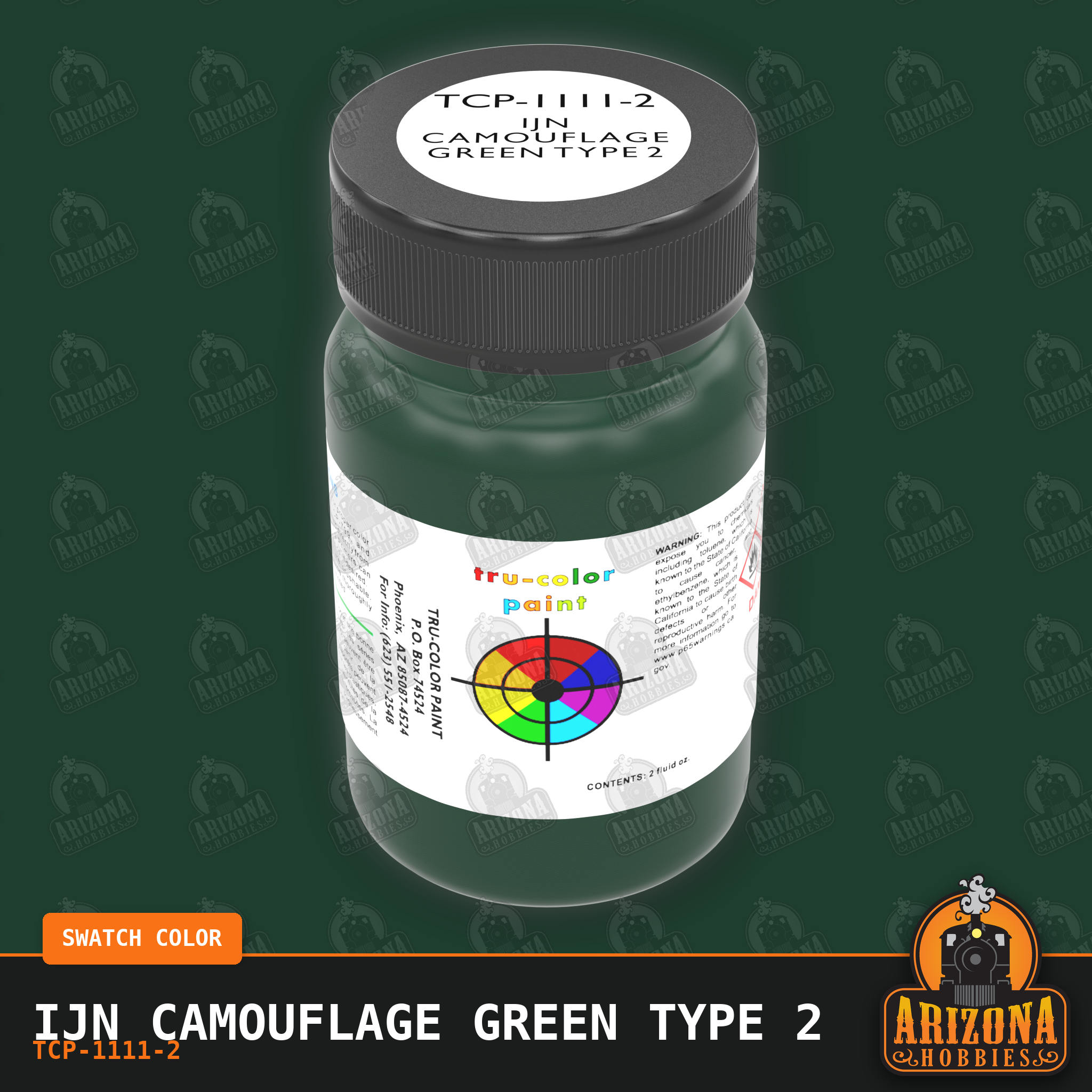 IJN CAMOUFLAGE GREEN TYPE 2 2-oz bottle (Air-brush) Tru-Color Paint SPECIAL ORDER ONLY