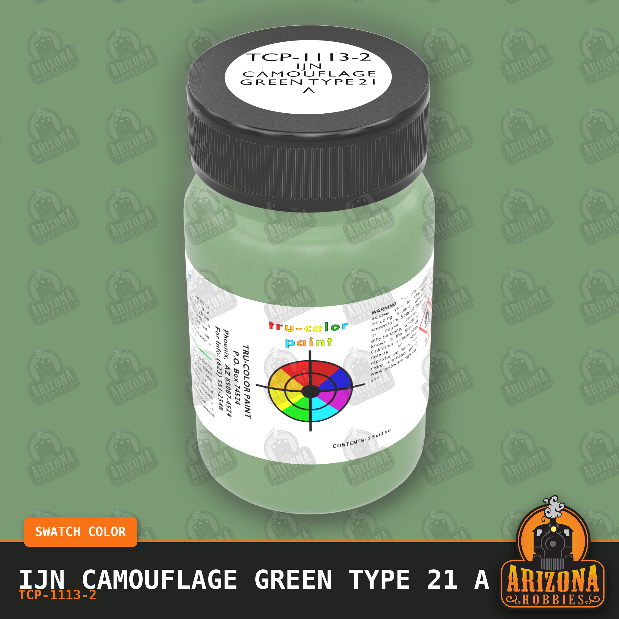 IJN CAMOUFLAGE GREEN TYPE 21 A 2-oz bottle (Air-brush) Tru-Color Paint SPECIAL ORDER ONLY