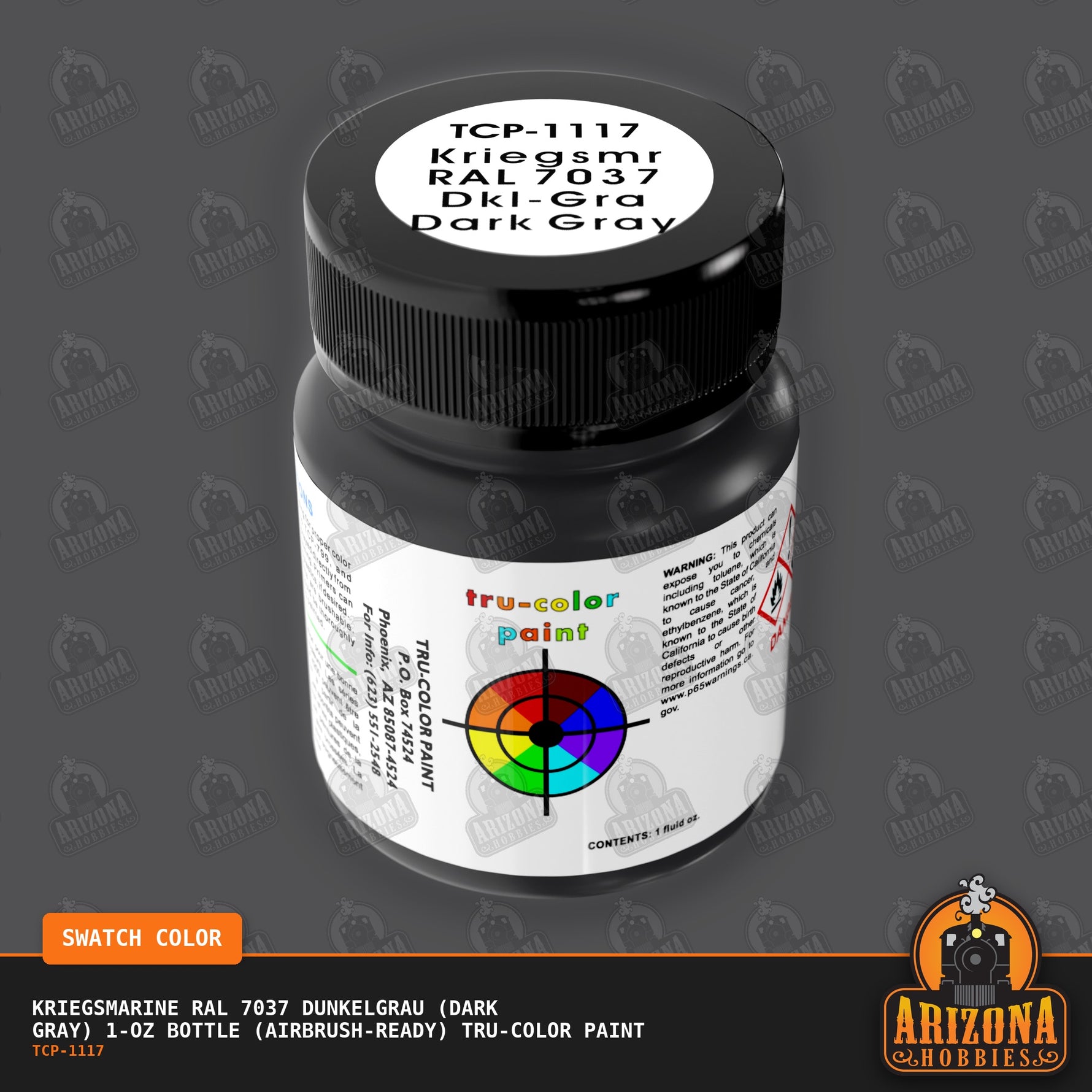 Kriegsmarine RAL 7037 DUNKELGRAU (Dark Gray) 1-oz bottle (Airbrush-ready) Tru-Color Paint