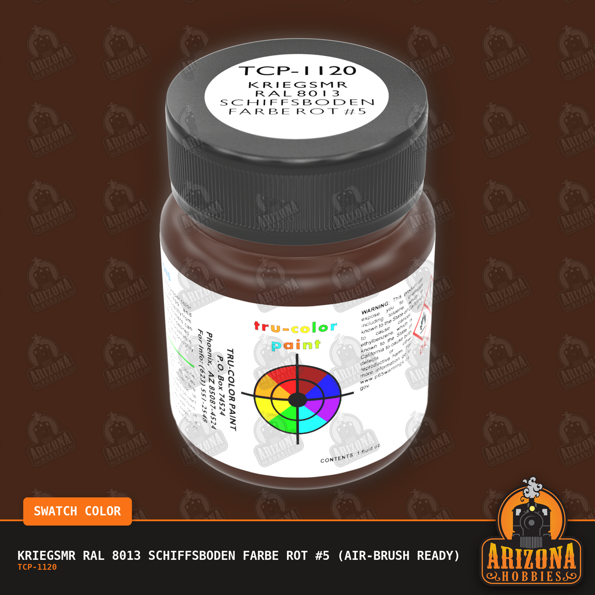 Kriegsmarine RAL 8013 SCHIFFSBODEN FARBE Rot #5 (Hull Red) 1-oz bottle (Air-brush) Tru-Color Paint