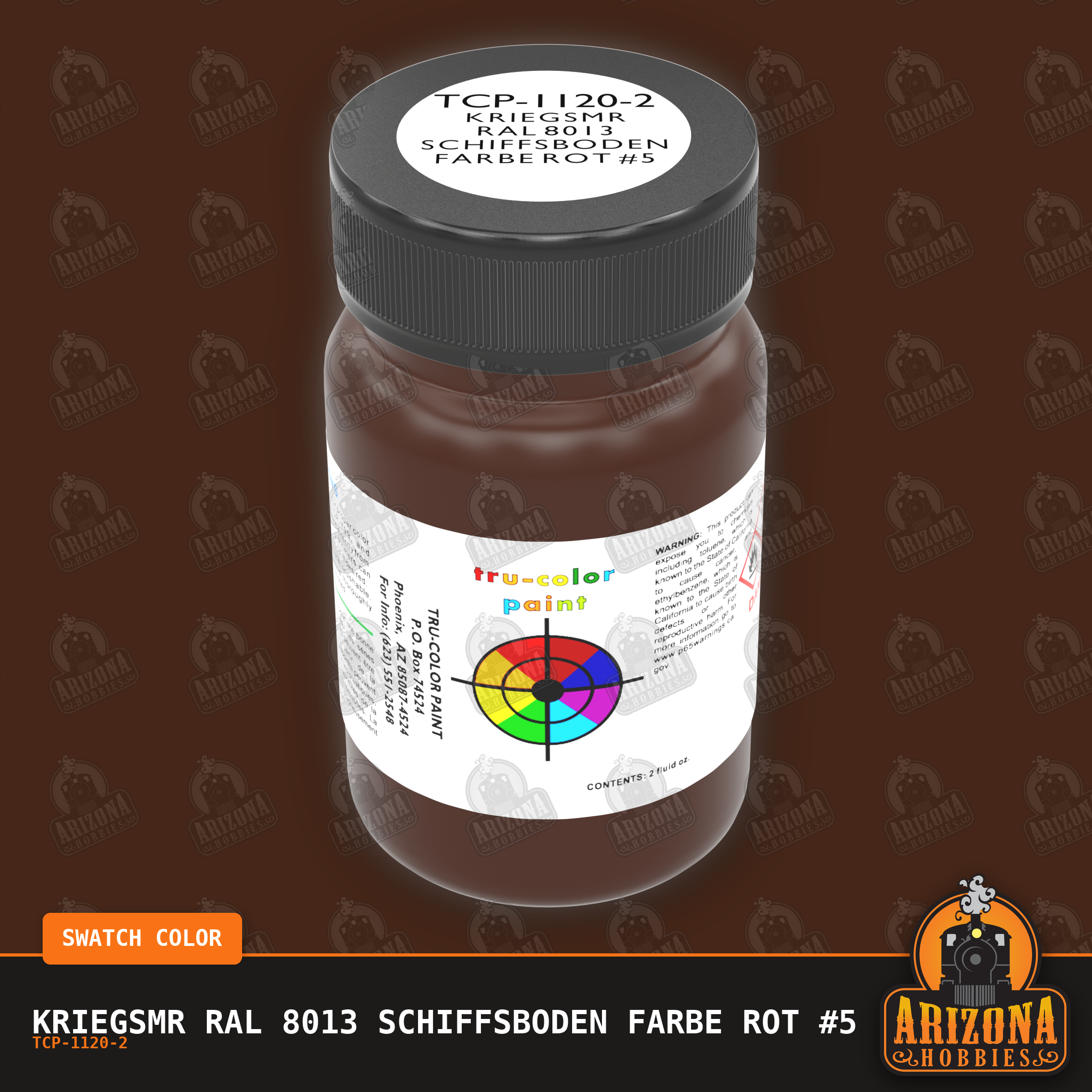 Kriegsmarine RAL 8013 SCHIFFSBODEN FARBE Rot #5 (Hull Red) 2-oz bottle (Air-brush) Tru-Color Paint SPECIAL ORDER ONLY