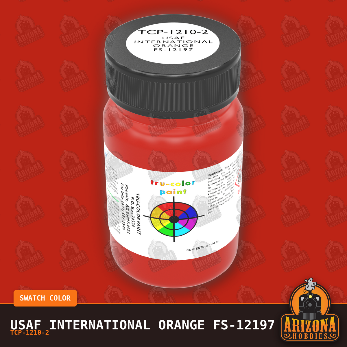 U.S. Air Force INTERNATIONAL ORANGE FS-12197 2-oz bottle (Air-brush) Tru-Color Paint SPECIAL ORDER ONLY