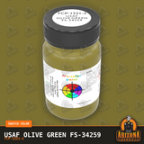 U.S. Air Force OLIVE GREEN FS-34259 2-oz bottle (Air-brush) Tru-Color Paint SPECIAL ORDER ONLY
