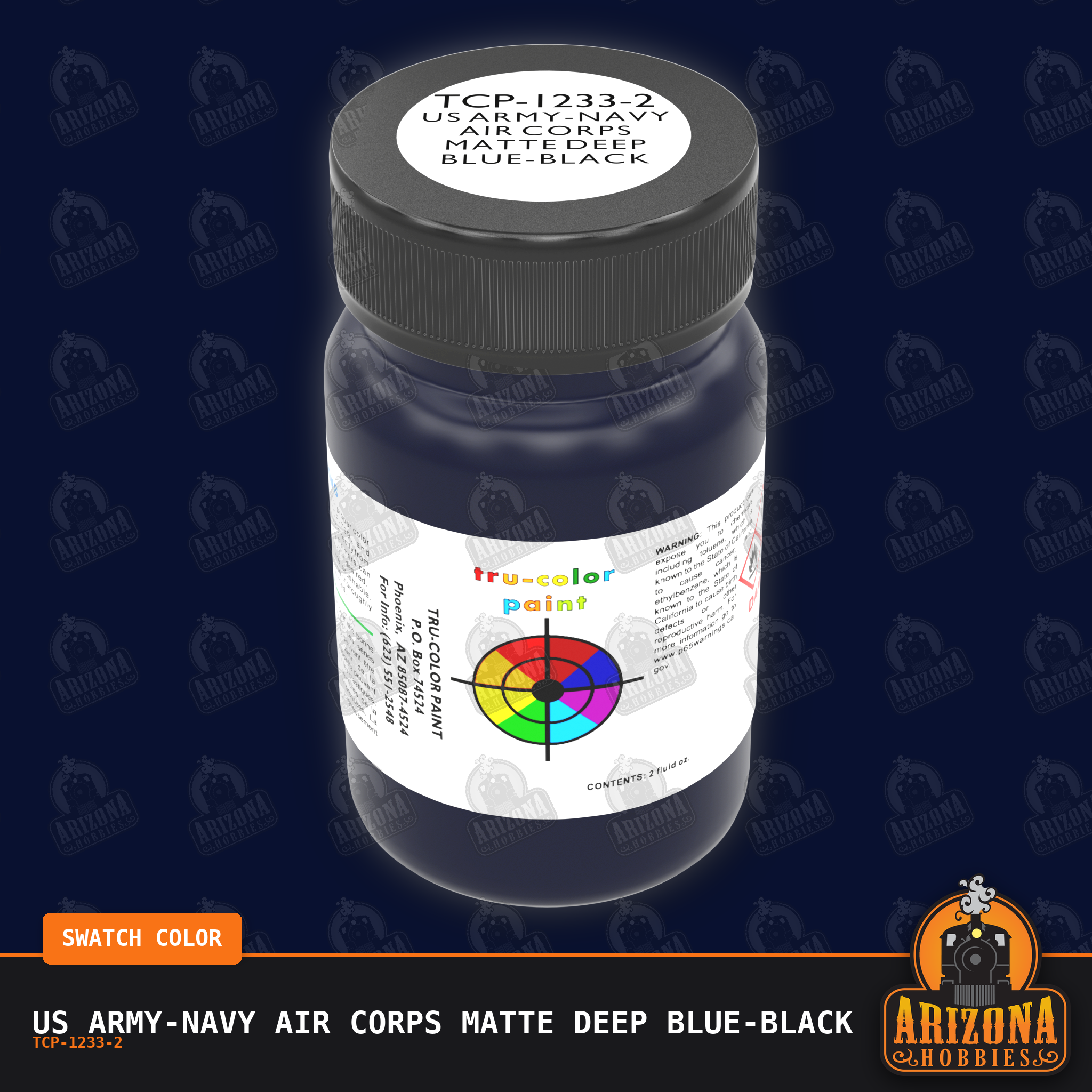 U.S. Army-Navy Air Corps Matte DEEP BLUE-BLACK ANA-607 2-oz bottle (Air-brush) Tru-Color Paint SPECIAL ORDER ONLY