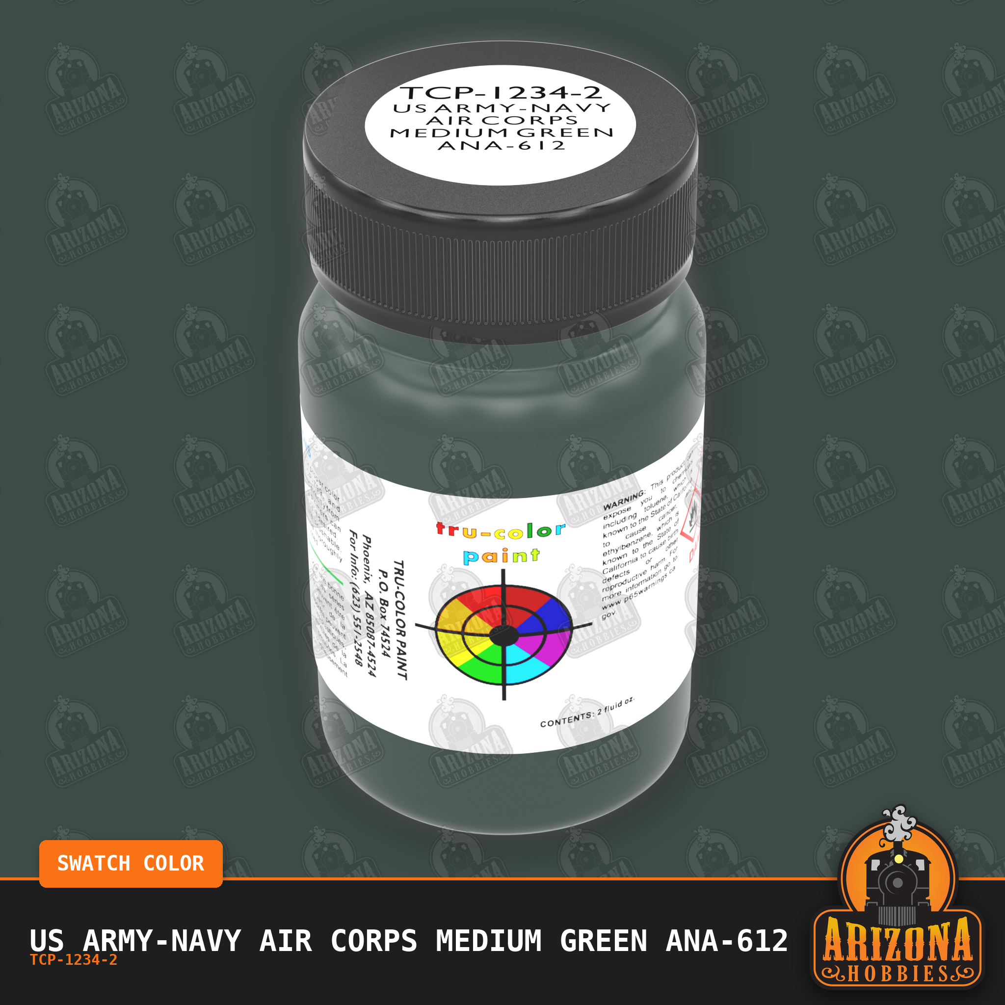 U.S. Army-Navy Air Corps MEDIUM GREEN ANA-612 2-oz bottle (Air-brush) Tru-Color Paint SPECIAL ORDER ONLY