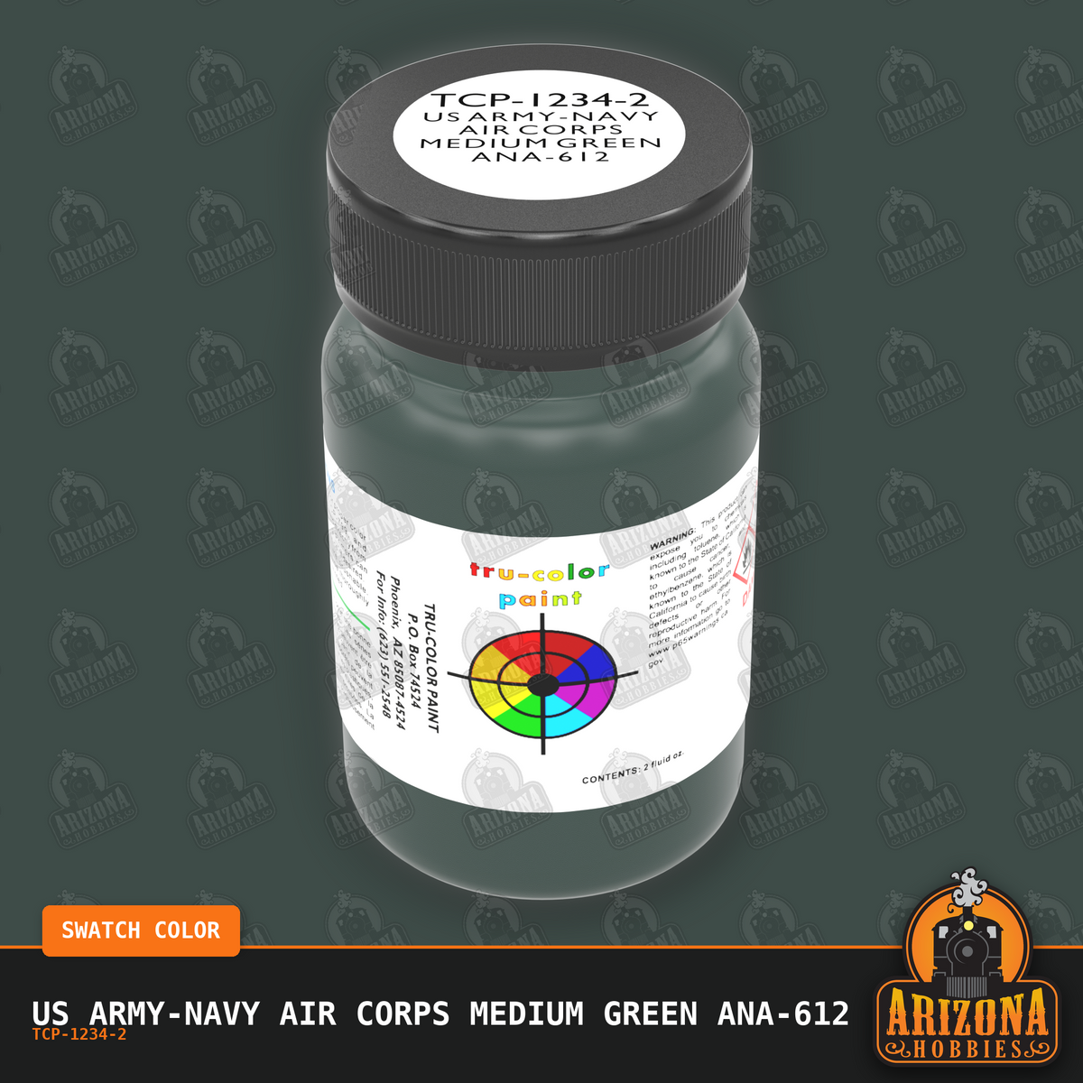 U.S. Army-Navy Air Corps MEDIUM GREEN ANA-612 2-oz bottle (Air-brush) Tru-Color Paint SPECIAL ORDER ONLY