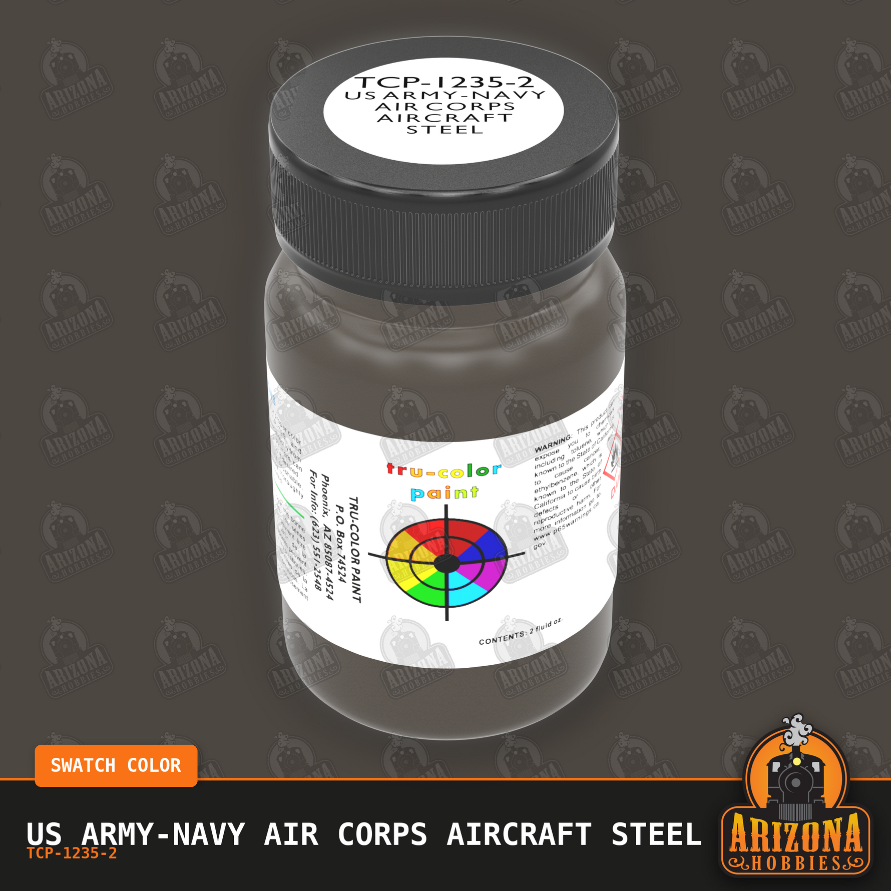 U.S. Army-Navy Air Corps AIRCRAFT STEEL 2-oz bottle (Air-brush) Tru-Color Paint SPECIAL ORDER ONLY