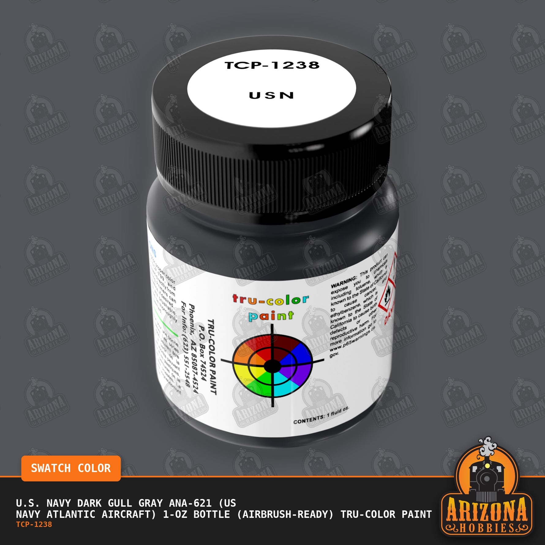 U.S. Navy DARK GULL GRAY ANA-621 (US Navy Atlantic Aircraft) 1-oz bottle (Airbrush-ready) Tru-Color Paint