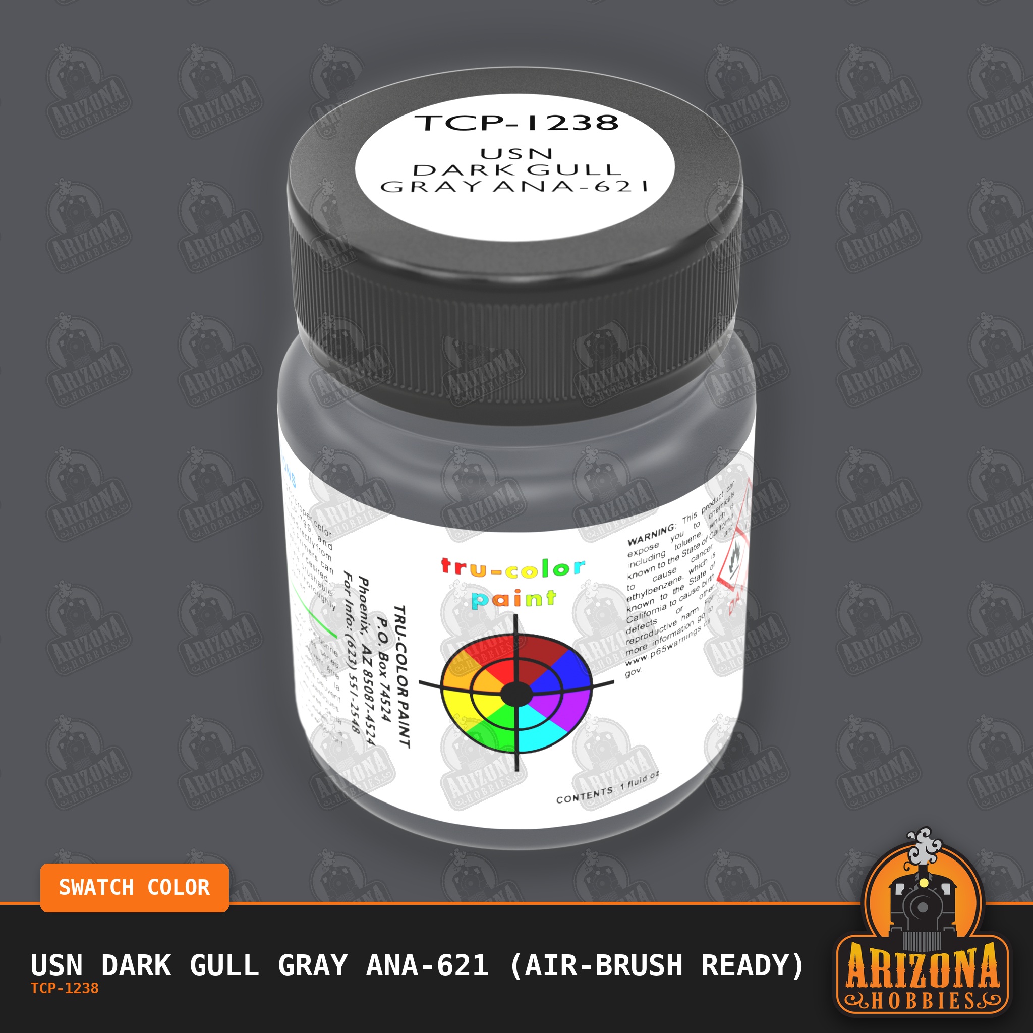 U.S. Navy DARK GULL GRAY ANA-621 (US Navy Atlantic Aircraft) 1-oz bottle (Air-brush) Tru-Color Paint