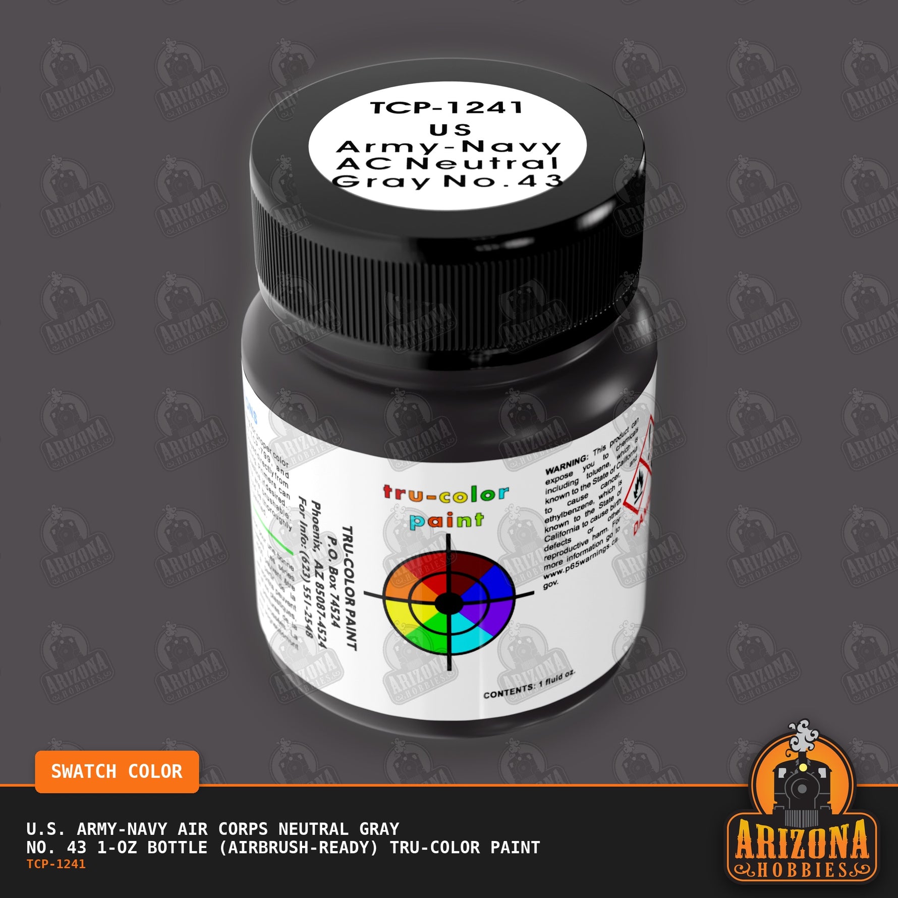 U.S. Army-Navy Air Corps NEUTRAL GRAY No. 43 1-oz bottle (Airbrush-ready) Tru-Color Paint