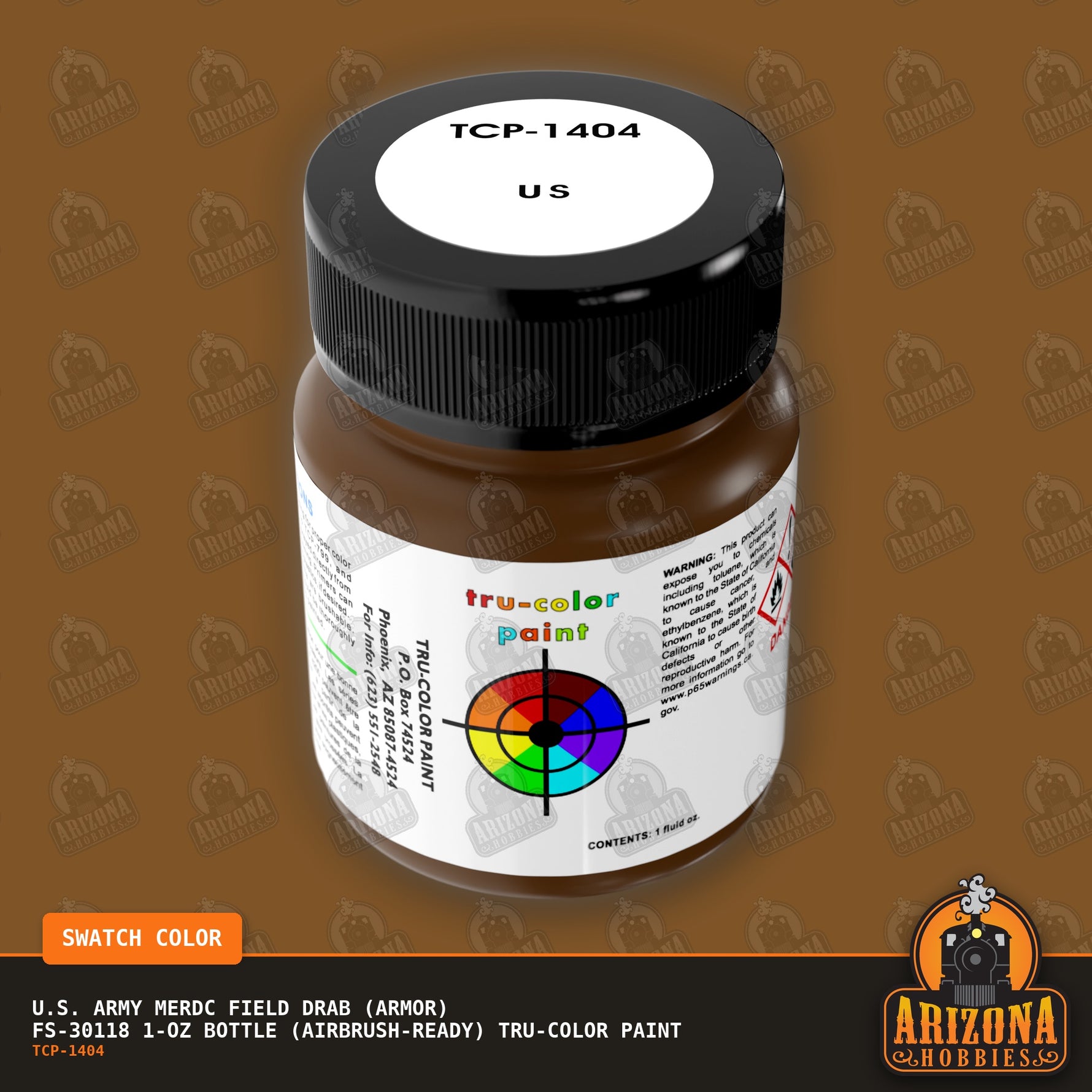 U.S. Army MERDC FIELD DRAB (Armor) FS-30118 1-oz bottle (Airbrush-ready) Tru-Color Paint