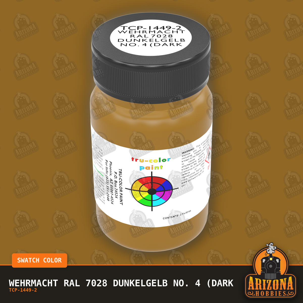 Wehrmacht RAL 7028 Dunkelgelb No. 4 (DARK YELLOW) Armor 2-oz bottle (Air-brush) Tru-Color Paint SPECIAL ORDER ONLY