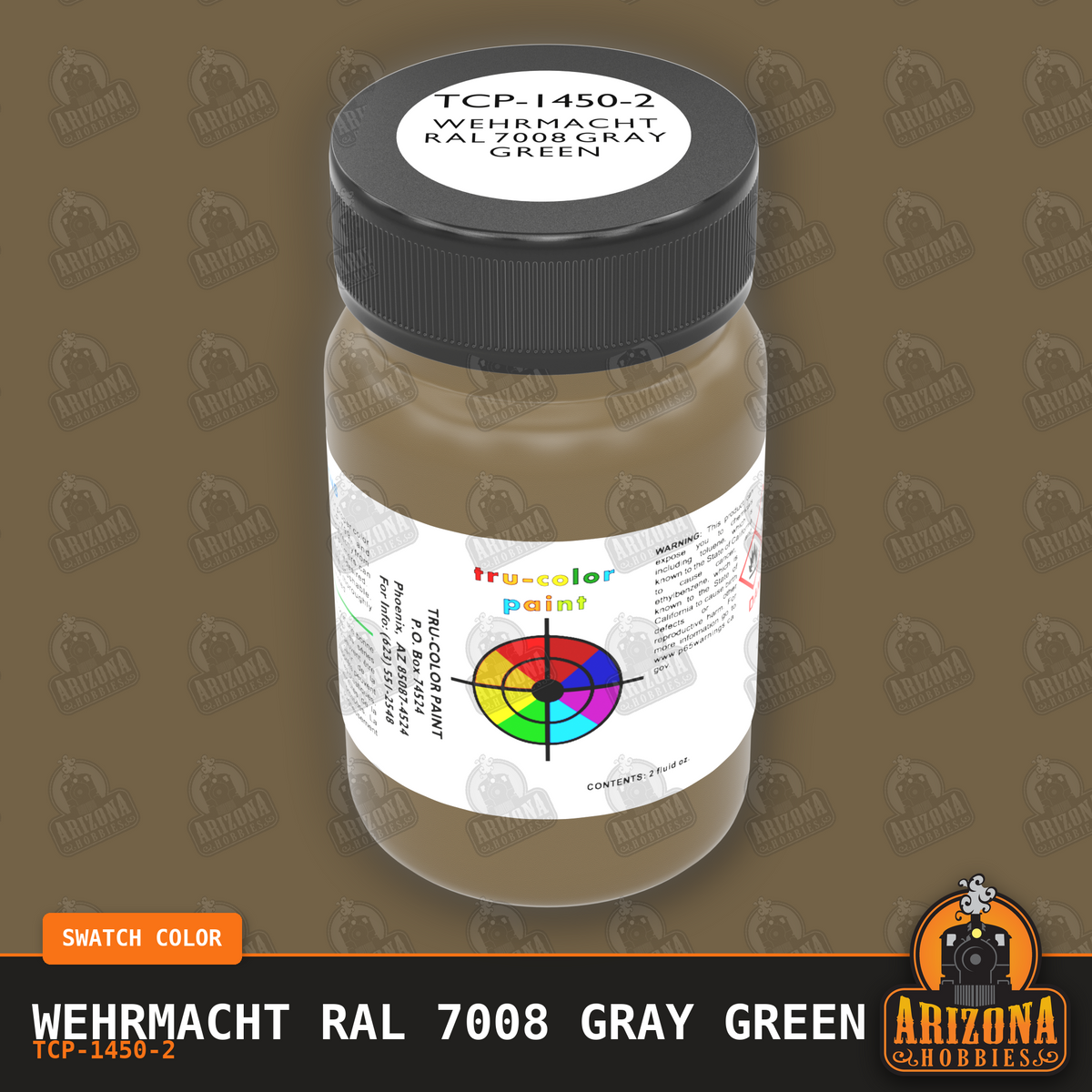 Wehrmacht RAL 7008 GRAY GREEN 2-oz bottle (Air-brush) Tru-Color Paint SPECIAL ORDER ONLY