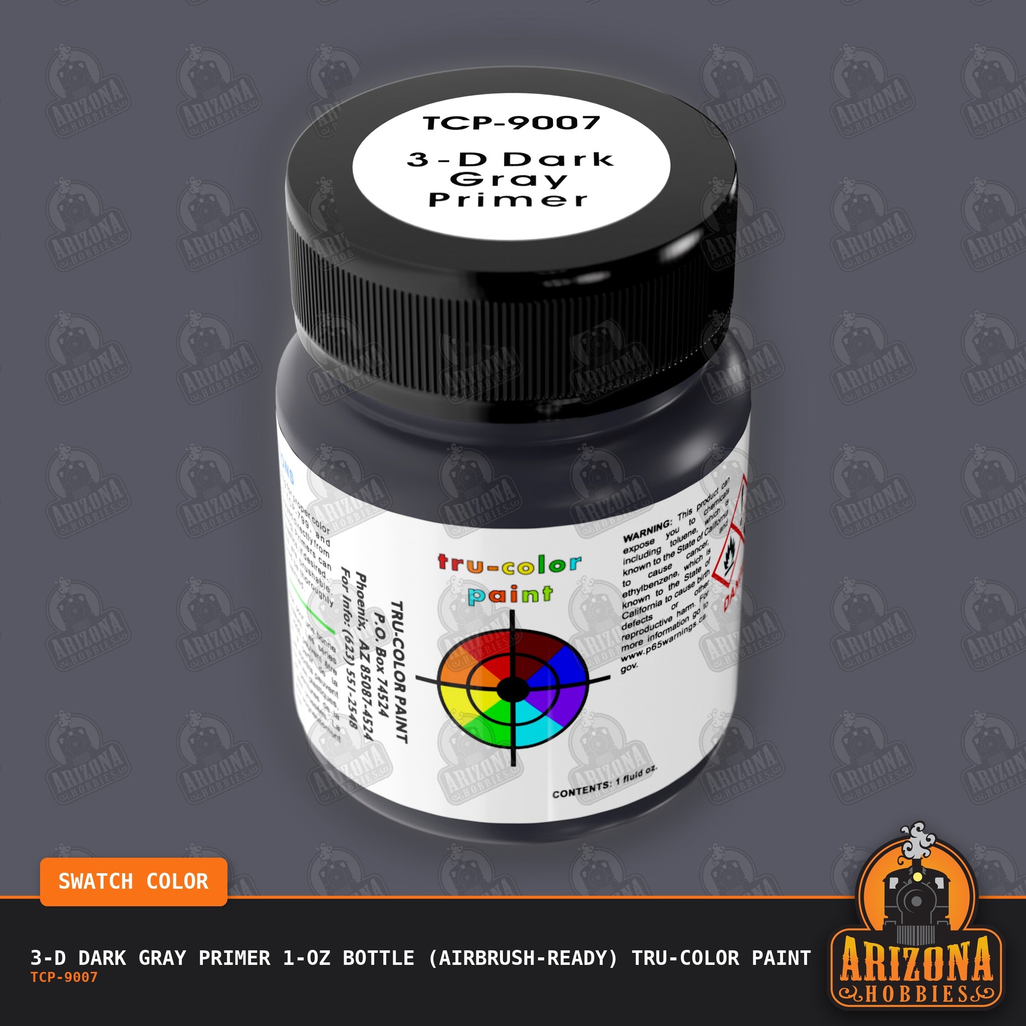 3-D DARK GRAY PRIMER 1-oz bottle (Airbrush-ready) Tru-Color Paint