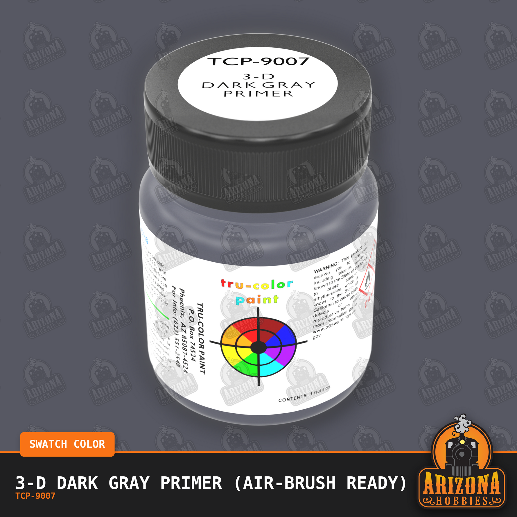 3-D DARK GRAY PRIMER 1-oz bottle (Air-brush) Tru-Color Paint