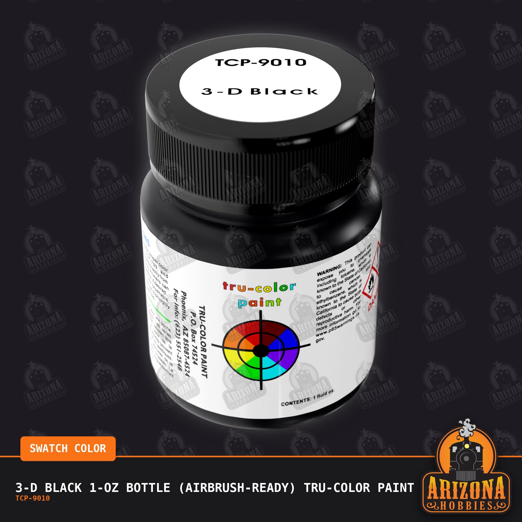 3-D BLACK 1-oz bottle (Airbrush-ready) Tru-Color Paint