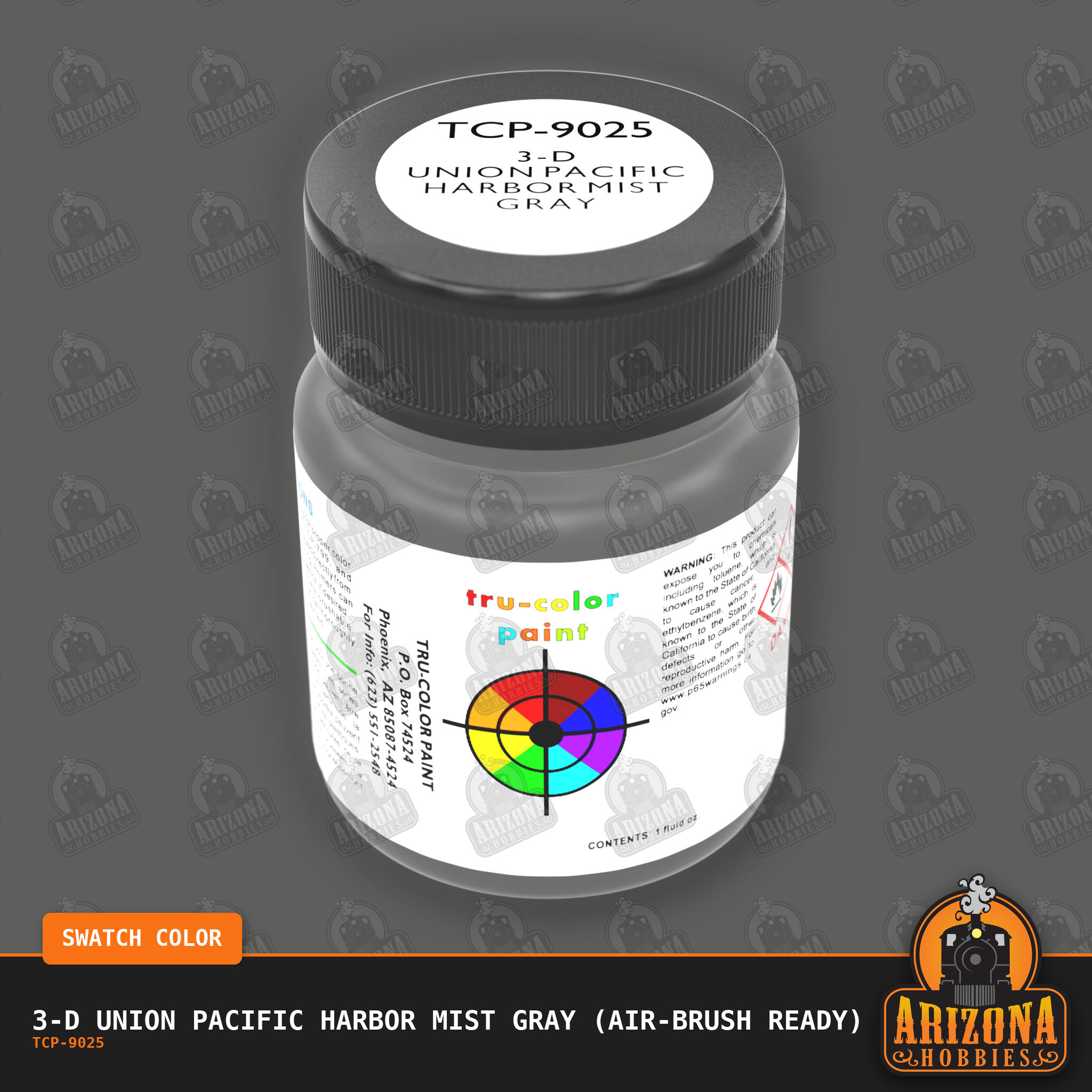 3-D Union Pacific HARBOR MIST GRAY 1-oz bottle (Air-brush) Tru-Color Paint