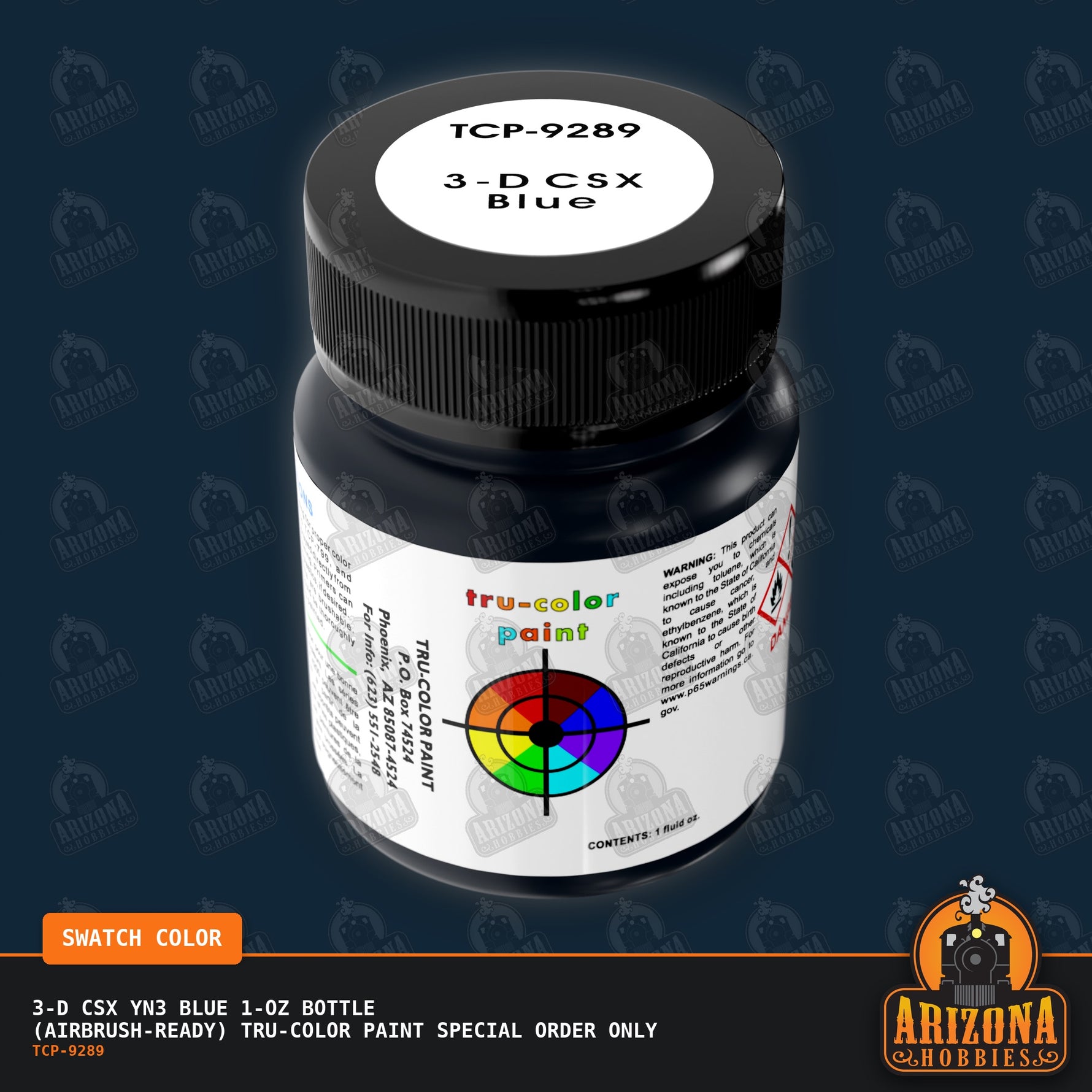 3-D CSX Yn3 BLUE 1-oz bottle (Airbrush-ready) Tru-Color Paint SPECIAL ORDER ONLY