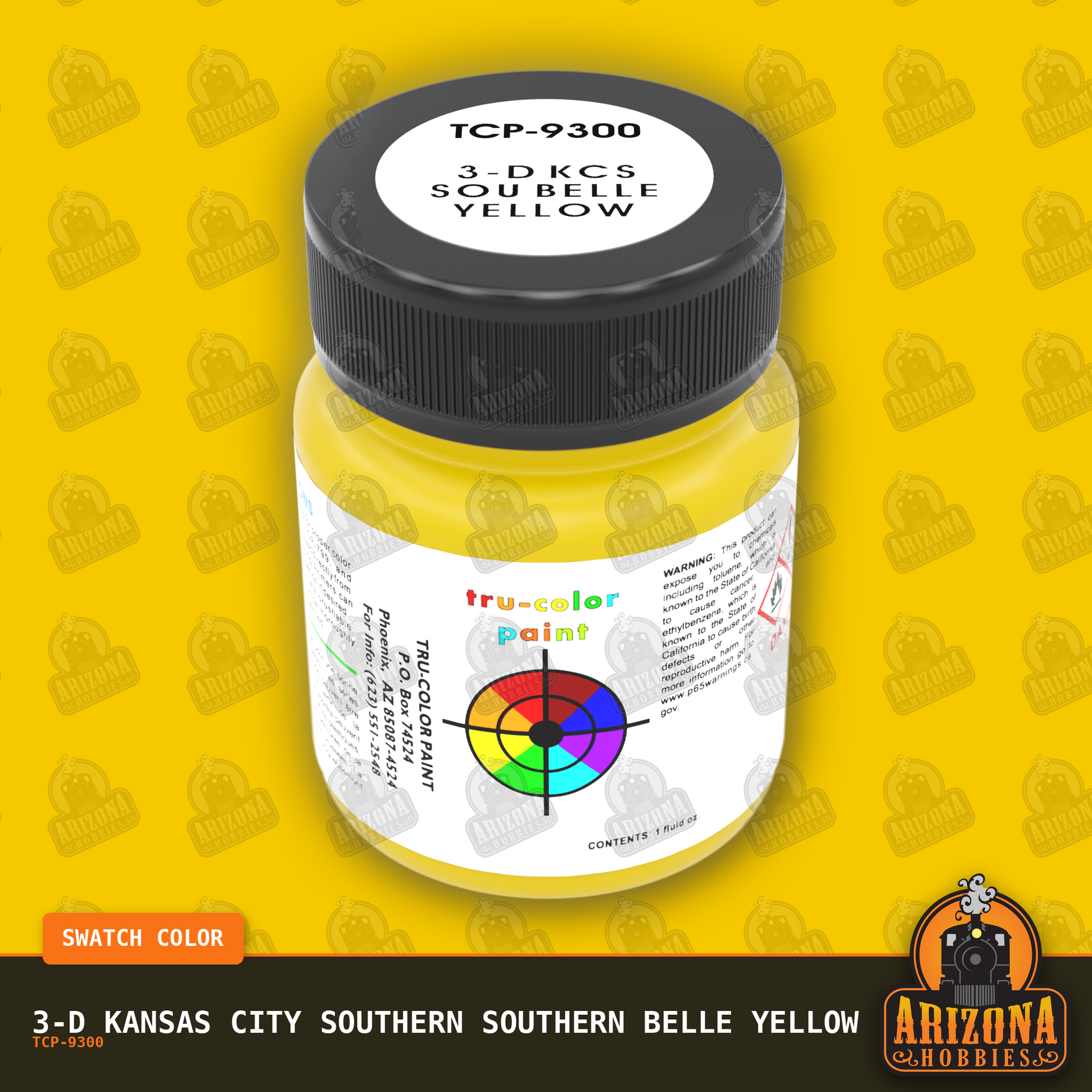 3-D Kansas City Southern SOUTHERN BELLE YELLOW 1-oz bottle (Airbrush-ready) Tru-Color Paint SPECIAL ORDER ONLY