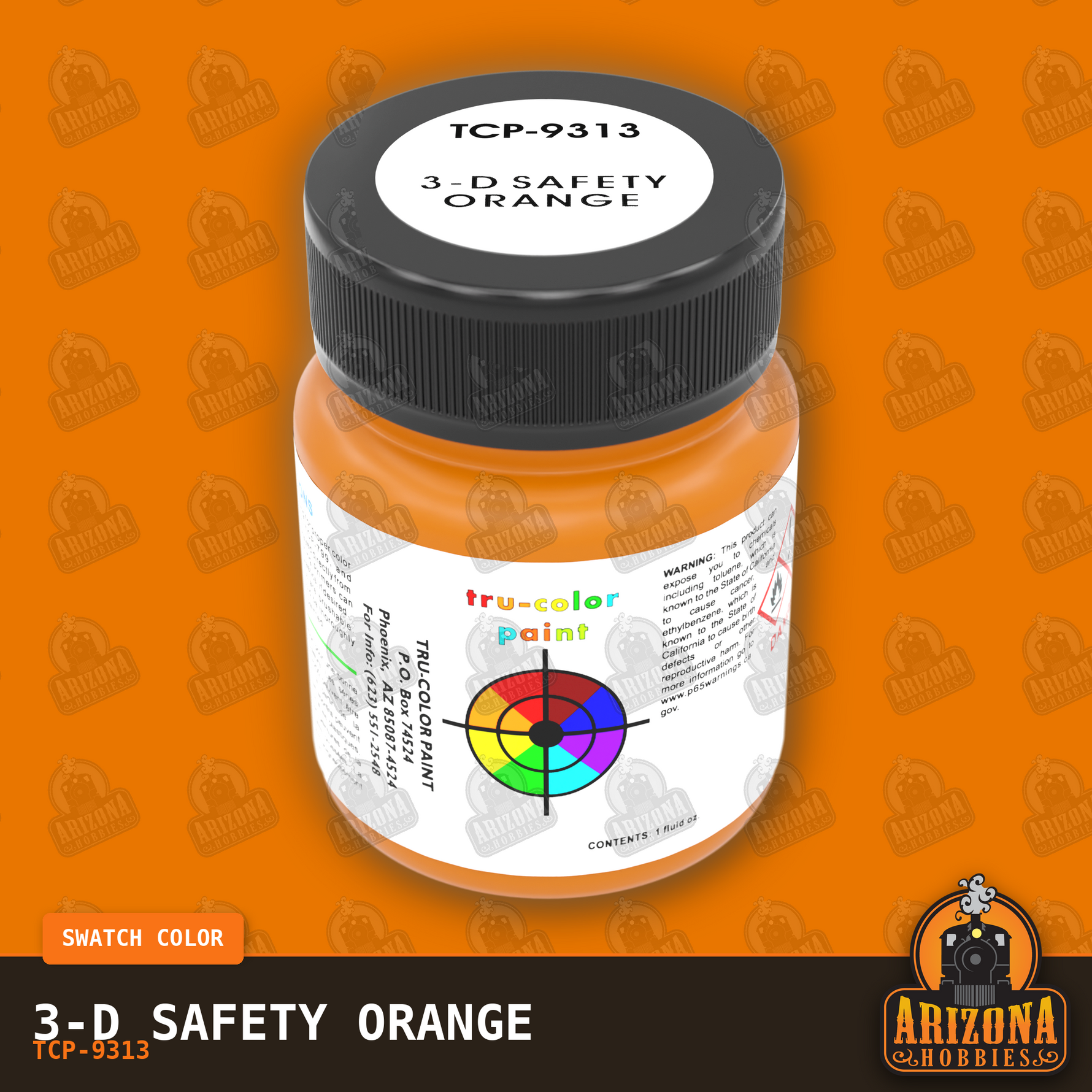 3-D SAFETY ORANGE 1-oz bottle (Airbrush-ready) Tru-Color Paint SPECIAL ORDER ONLY