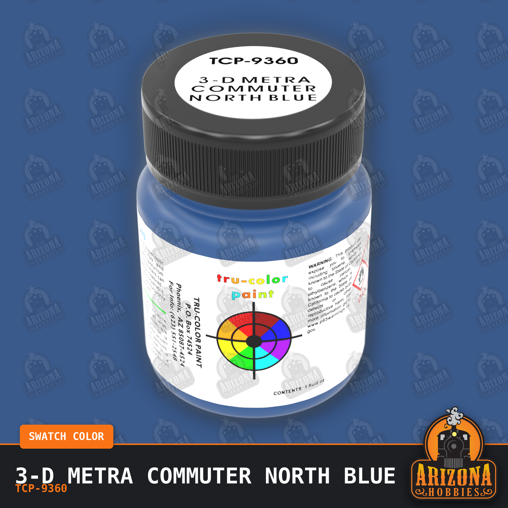 3-D Metra Commuter North BLUE 1-oz bottle (Airbrush-ready) Tru-Color Paint SPECIAL ORDER ONLY