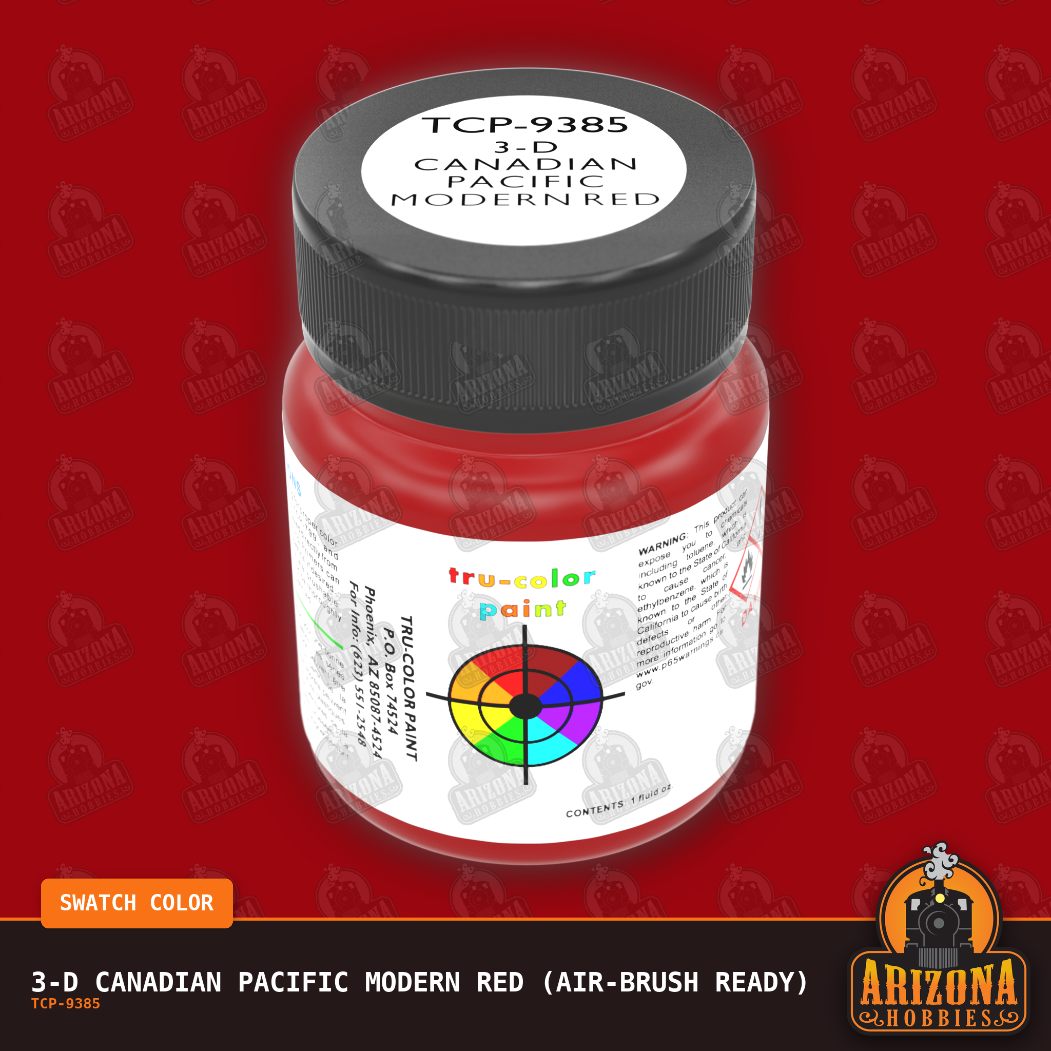3-D Canadian Pacific MODERN RED 1-oz bottle (Air-brush) Tru-Color Paint SPECIAL ORDER ONLY