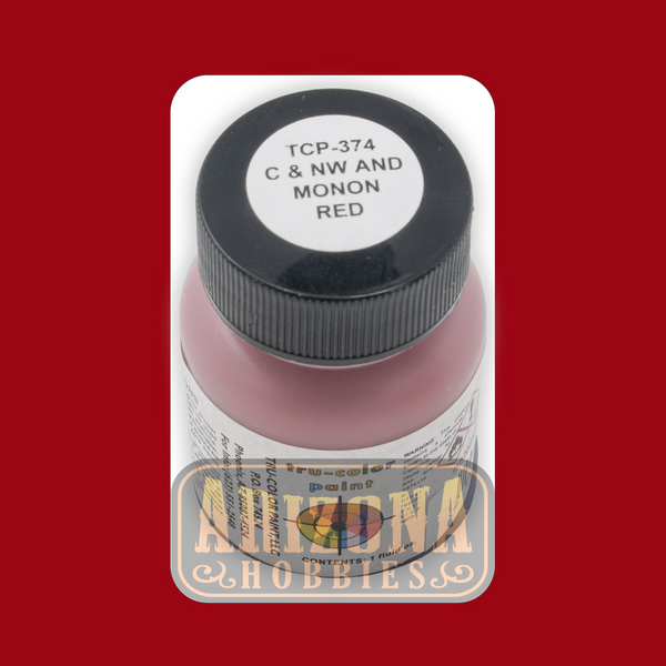 Chicago & North Western and Monon RED 1-oz bottle (Airbrush-ready) Tru-Color Paint
