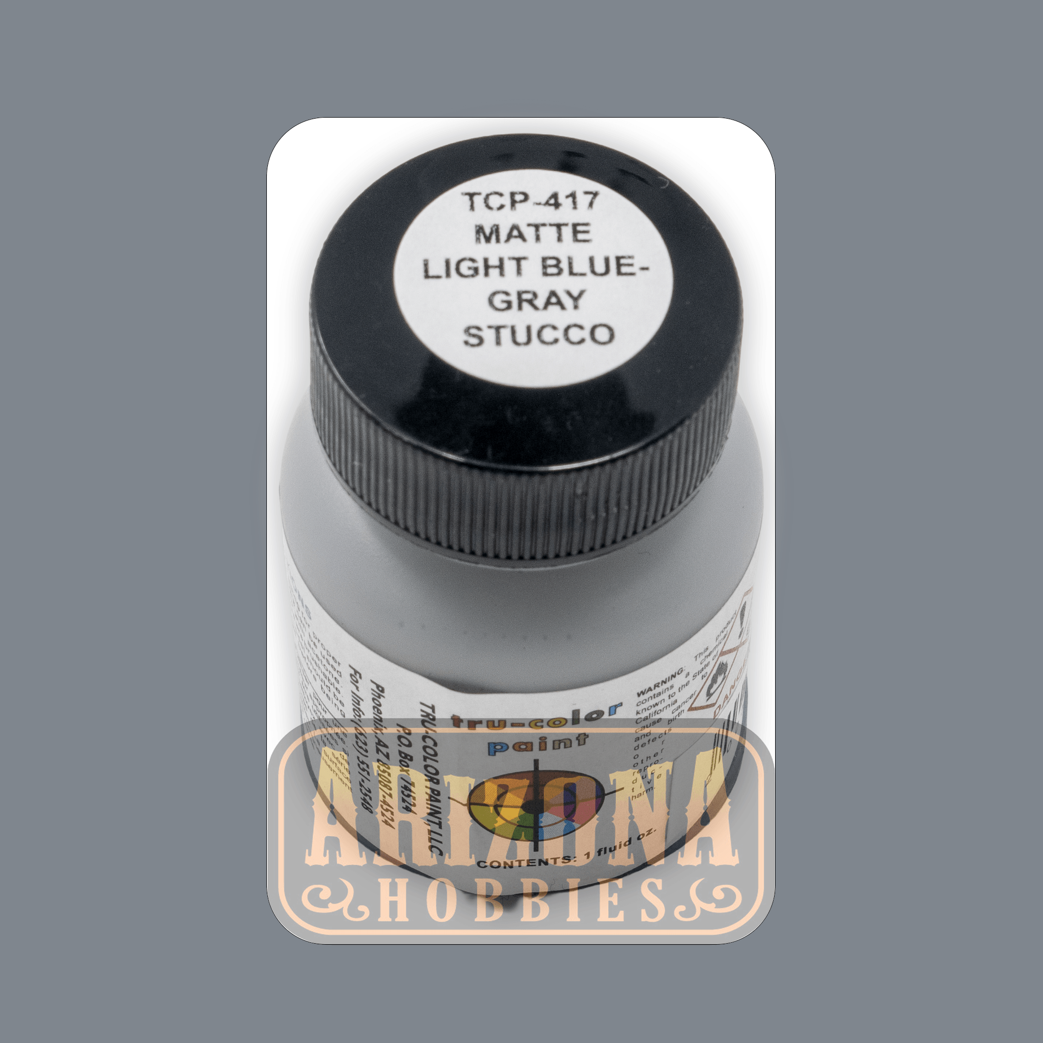 Matte STUCCO LIGHT BLUE-GRAY 1-oz bottle (Airbrush-ready) Tru-Color Paint