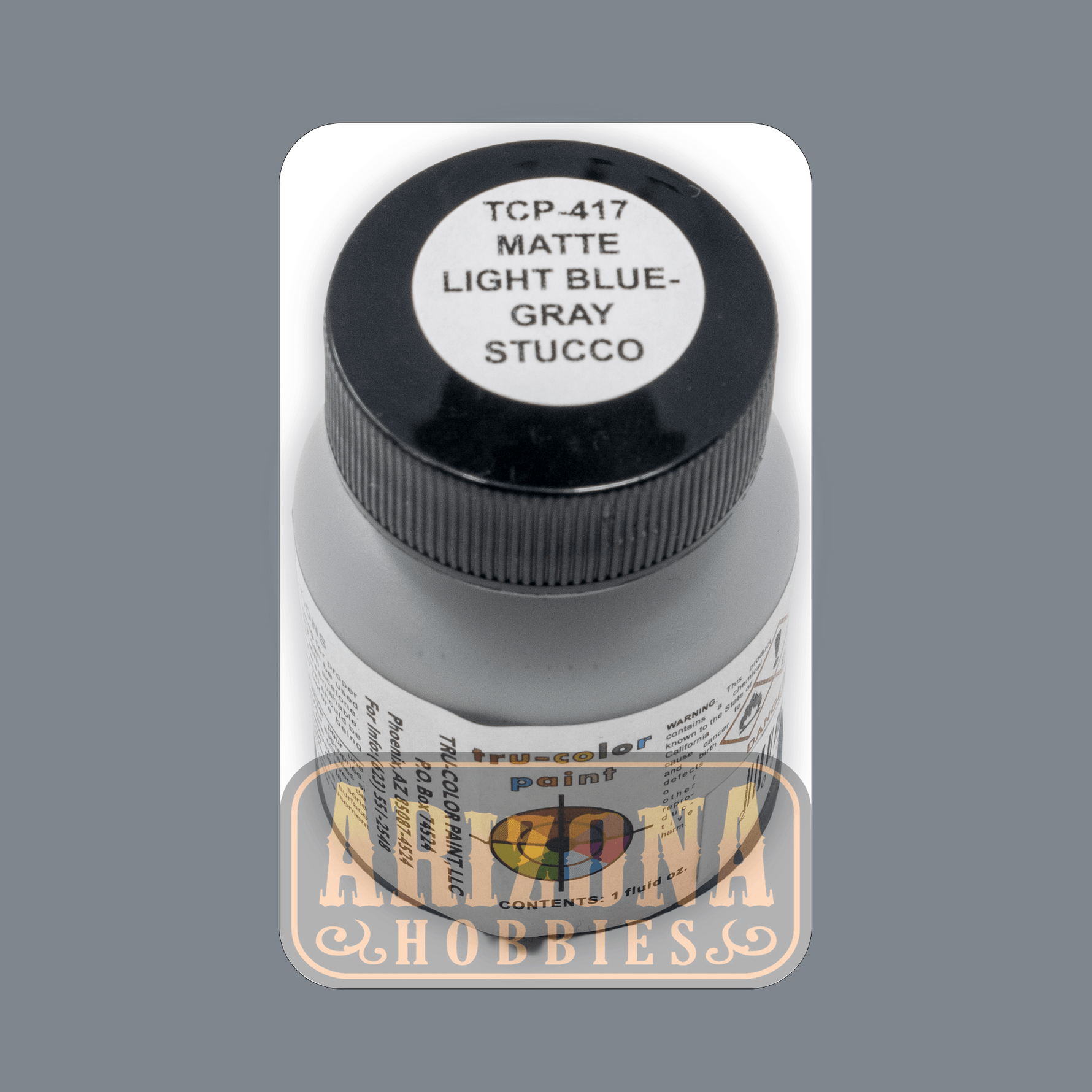 Matte STUCCO LIGHT BLUE-GRAY 1-oz bottle (Airbrush-ready) Tru-Color Paint