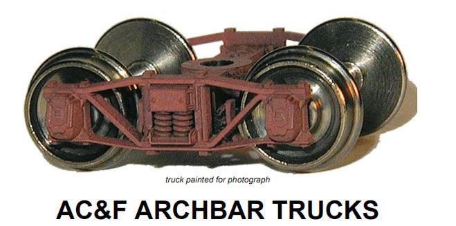 HO AC&F Arch Bar Trucks w/RP-25 wheelsets (two trucks) - Arizona Hobbies LLC