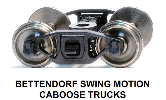 HO Bettendorf Swing-Motion Caboose Trucks w/RP-25 wheelsets (two trucks) - Arizona Hobbies LLC