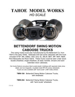 HO Bettendorf Swing-Motion Caboose Trucks w/RP-25 wheelsets (two trucks)