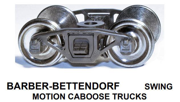 HO Barber-Bettendorf Swing-Motion Caboose Trucks w/RP-25 wheelsets (two trucks) - Arizona Hobbies LLC