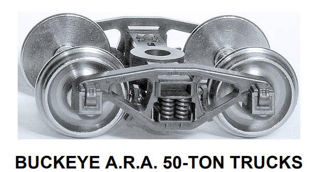 HO Buckeye A.R.A. 50-ton Trucks w/RP-25 wheelsets (two trucks) - Arizona Hobbies LLC
