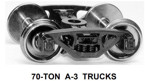 HO 70-ton A-3 Ride-Control Trucks w/RP-25 wheelsets (two trucks) - Arizona Hobbies LLC