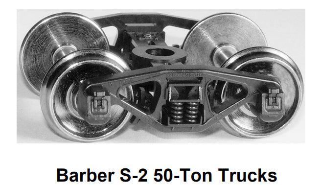 HO Barber S-2 50-ton Trucks w/RP-25 wheelsets (two trucks) - Arizona Hobbies LLC