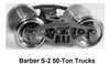 HO Barber S-2 50-ton Trucks w/RP-25 wheelsets (two trucks)