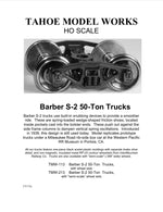 HO Barber S-2 50-ton Trucks w/RP-25 wheelsets (two trucks)