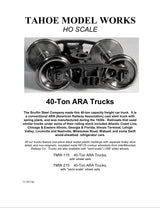 HO 40-ton ARA Trucks w/RP-25 wheelsets (two trucks)