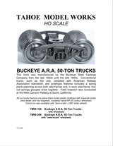 HO Buckeye A.R.A. 50-ton Trucks w/semi-scale wheelsets (two trucks)