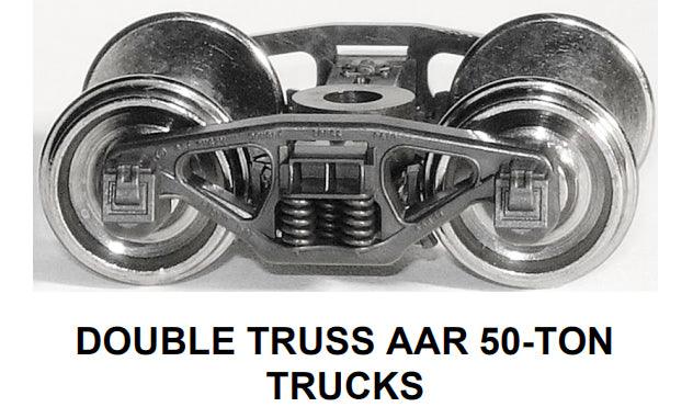 HO Double-Truss AAR 50-ton Trucks w/semi-scale wheelsets (two trucks) - Arizona Hobbies LLC